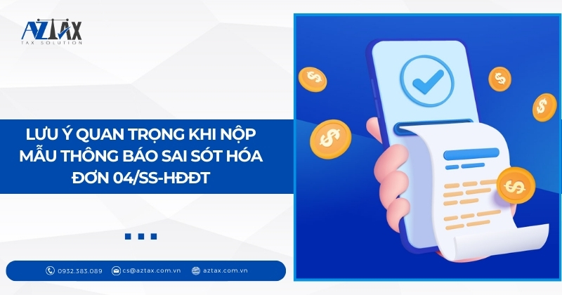 Lưu ý quan trọng khi nộp mẫu thông báo sai sót hóa đơn 04/SS-HĐĐT