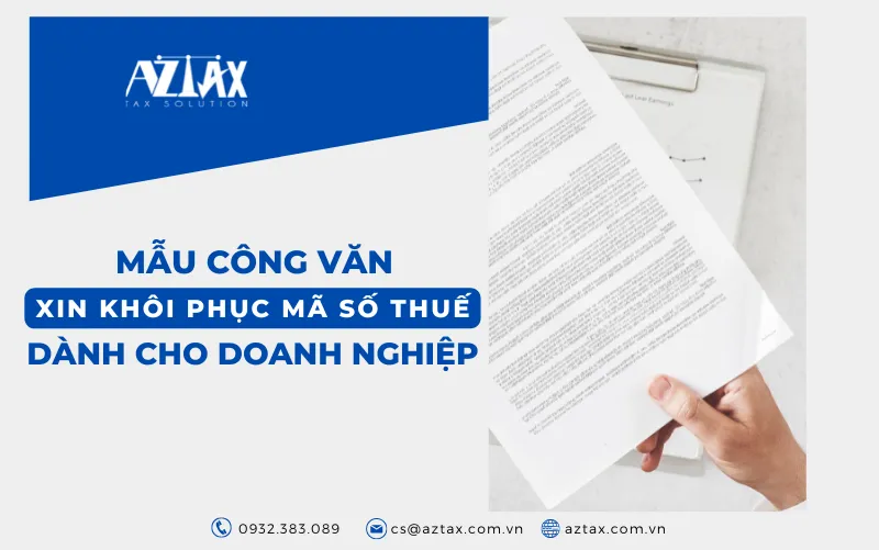 Mẫu công văn xin khôi phục mã số thuế dành cho doanh nghiệp
