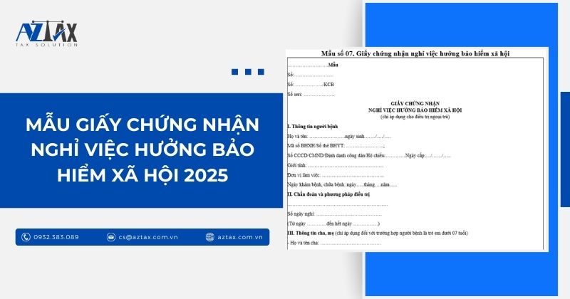 Mẫu giấy chứng nhận nghỉ việc hưởng bảo hiểm xã hội 2025