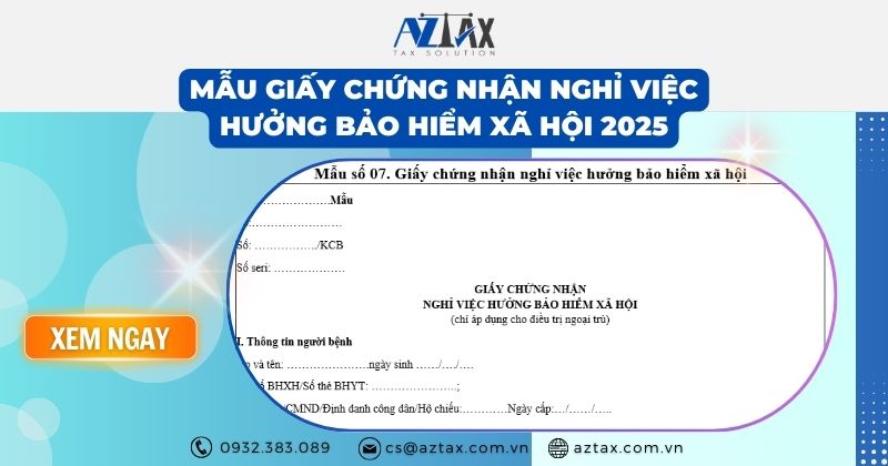 Mẫu giấy chứng nhận nghỉ việc hưởng bảo hiểm xã hội 2025