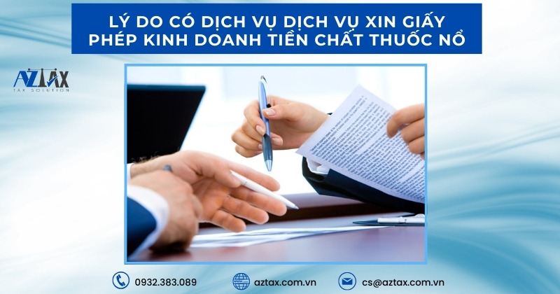 Lý do có dịch vụ dịch vụ xin Giấy phép kinh doanh tiền chất thuốc nổ