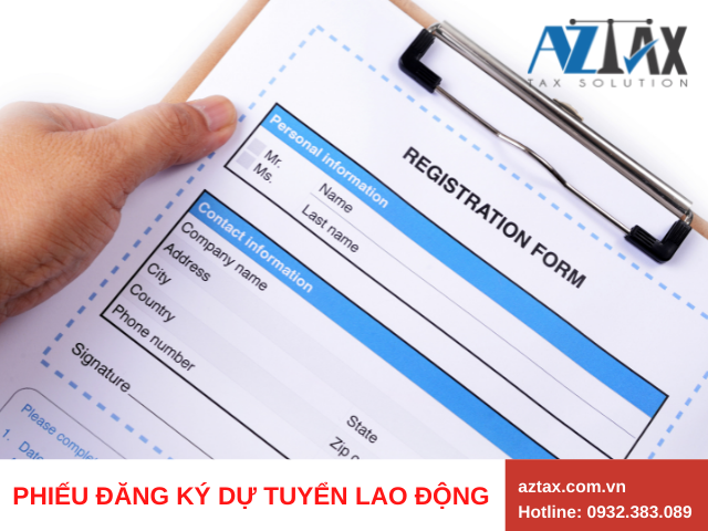 Phiếu đăng ký dự tuyển lao động Phiếu đăng ký dự tuyển lao động