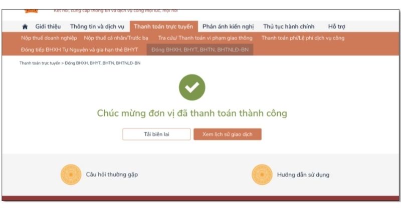 Bước 7: Xác nhân thông báo thanh toán thành công