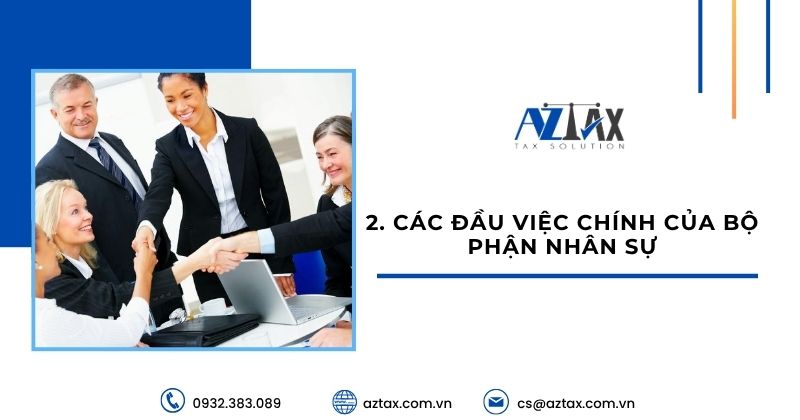Các đầu việc chính của bộ phận nhân sự