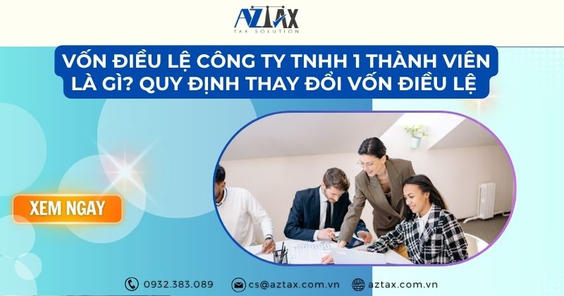 Vốn điều lệ công ty TNHH 1 thành viên là gì? Quy định thay đổi vốn điều lệ