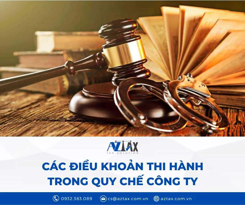 cac dieu khoan thi hanh trong quy che cong ty