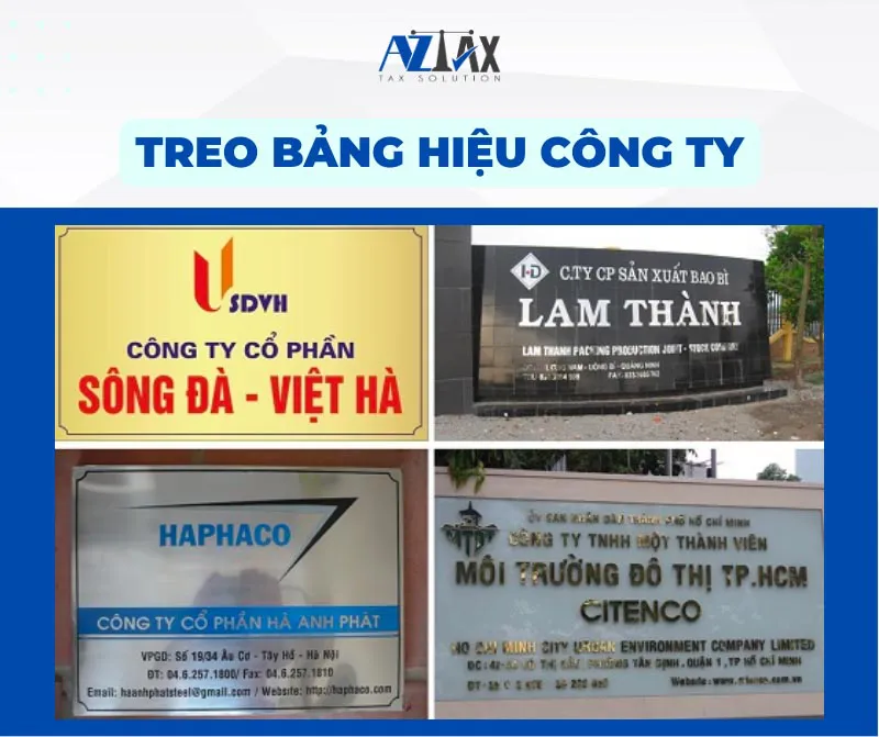 treo bang hieu cong ty là công việc cần làm sau khi thành lập công ty trong năm 2018