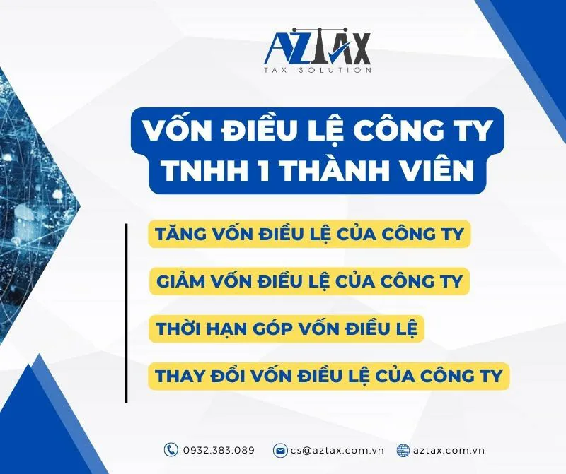 Khái quát về vốn điều lệ Công ty TNHH 1 thành viên