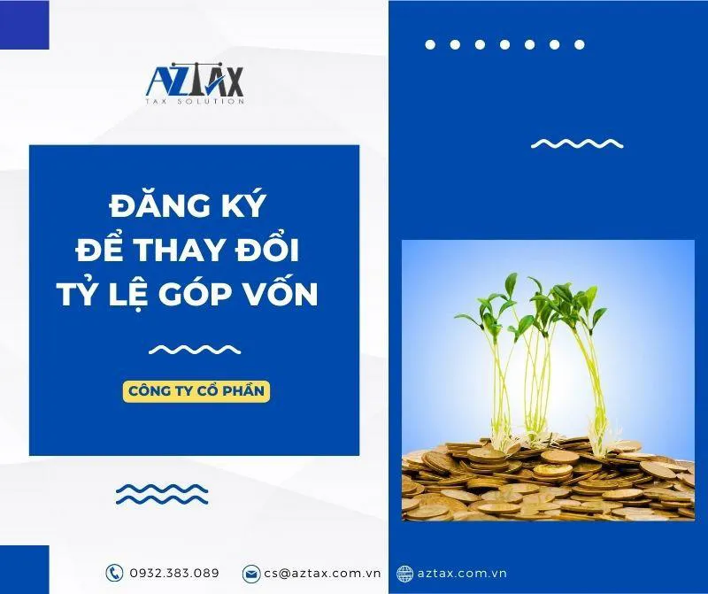 Có mấy bước để đăng ký thay đổi tỷ lệ góp vốn trong Công ty cổ phần? 