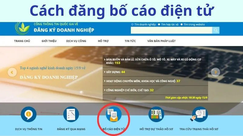 Cách đăng boố cáo điện tử trên congthong tinquocgia
