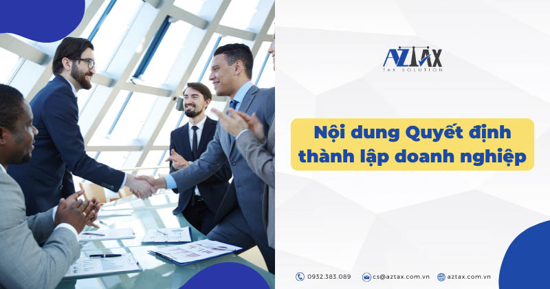 noi dung quyet dinh thanh lap doanh nghiep 