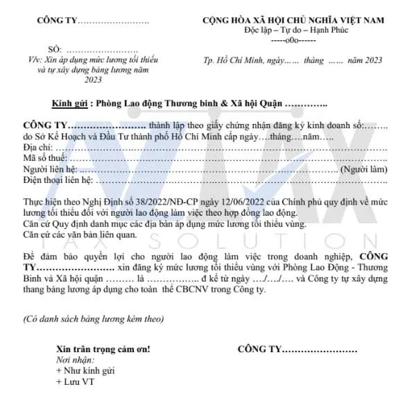 Mẫu công văn đăng ký thang bảng lương năm 2026