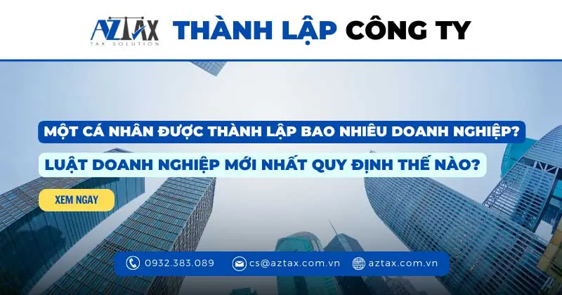 mot ca nhan duoc thanh lap bao nhieu doanh nghiep