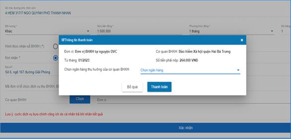Xác nhận thông tin đăng ký BHXH tự nguyện