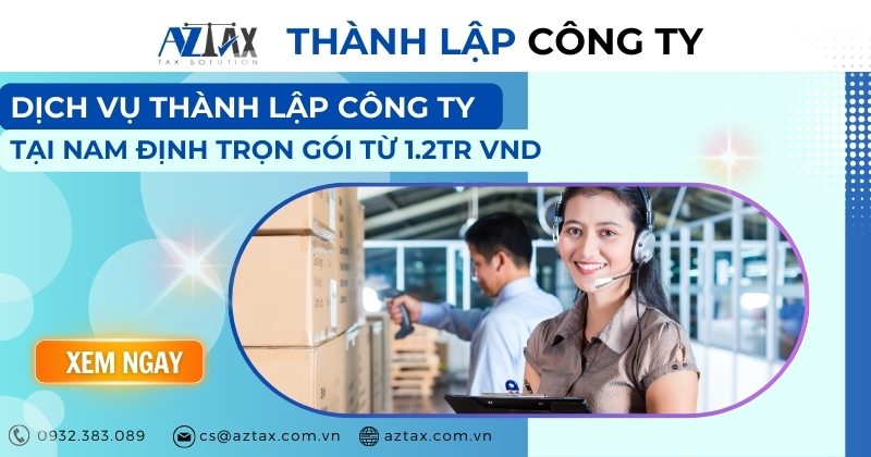 Dịch vụ thành lập công ty tại Nam Định trọn gói từ 1.2tr vnd