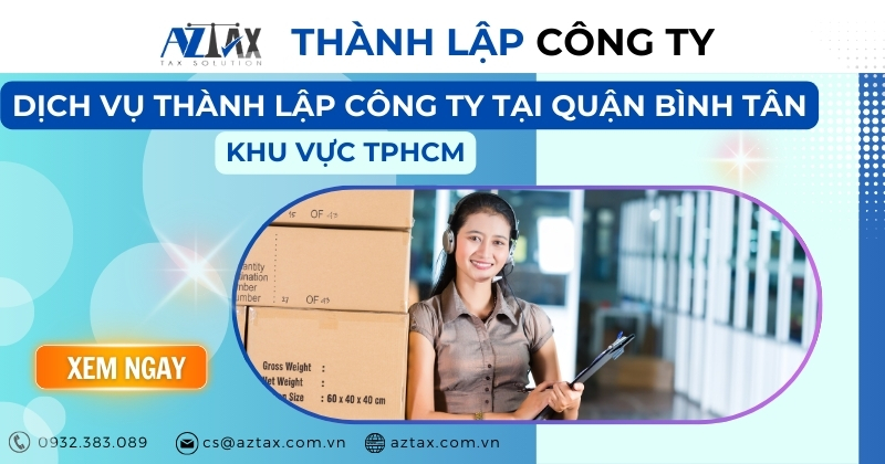 Dịch vụ thành lập công ty tại quận Bình Tân khu vực tphcm