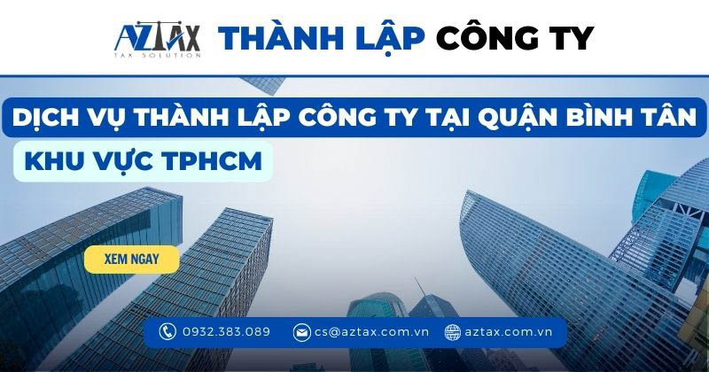 Dịch vụ thành lập công ty tại quận Bình Tân khu vực TPHCM