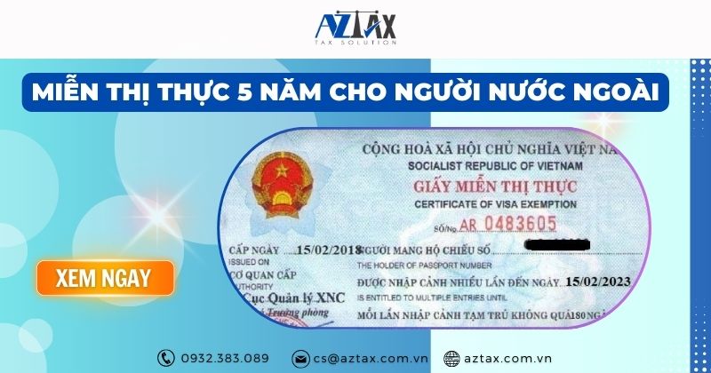 miễn thị thực 5 năm