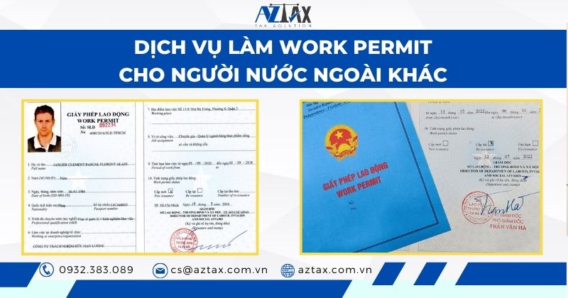 Tham khảo dịch vụ làm work permit cho người nước ngoài khác tại AZTAX
