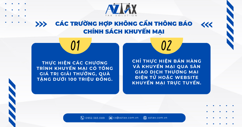 cac truong hop khong can thong bao chinh sach khuyen mai