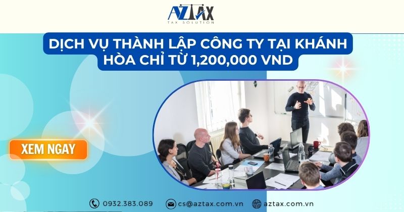 Dịch vụ thành lập công ty tại Khánh Hòa chỉ từ 1,200,000 VND