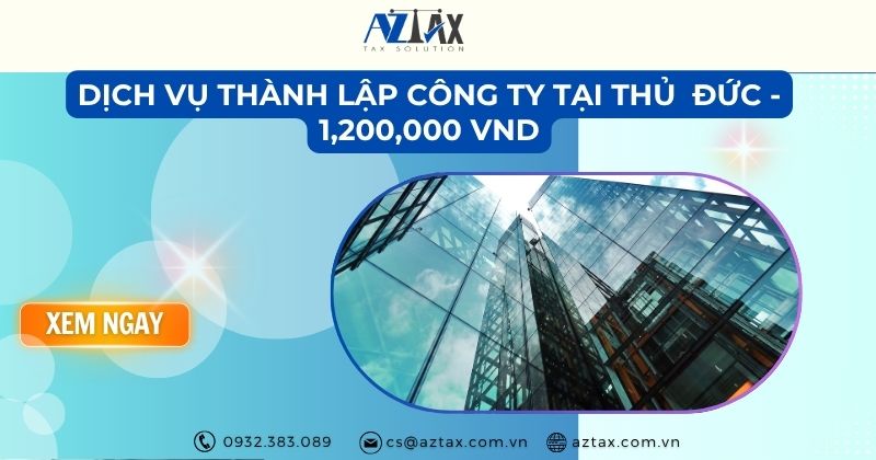 Dịch vụ thành lập công ty tại Thủ Đức - 1,200,000 VND