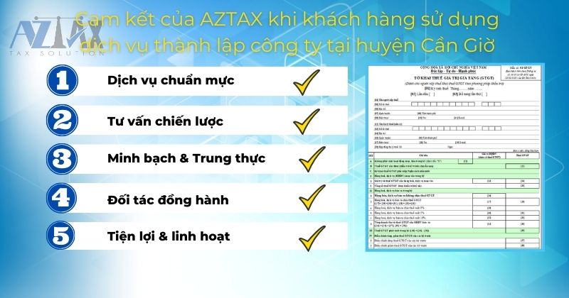 Cam kết của AZTAX khi khách hàng sử dụng dịch vụ thành lập công ty tại huyện Cần Giờ