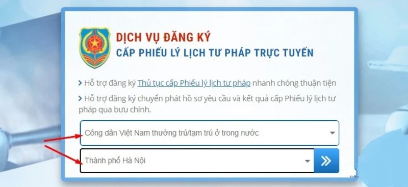 Chọn thông tin đối tượng và nơi thường trú/tạm trú