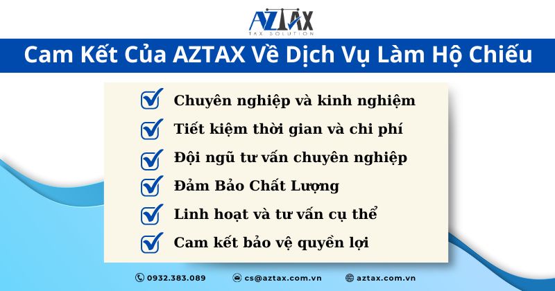 Cam kết của AZTAX khi cung cấp dịch vụ làm hộ chiếu nhanh