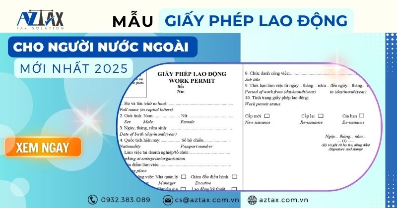 Mẫu giấy phép lao động cho người nước ngoài mới nhất 2025