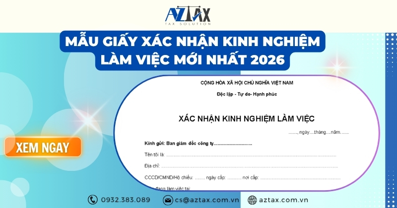 Mẫu giấy xác nhận kinh nghiệm làm việc mới nhất 2026