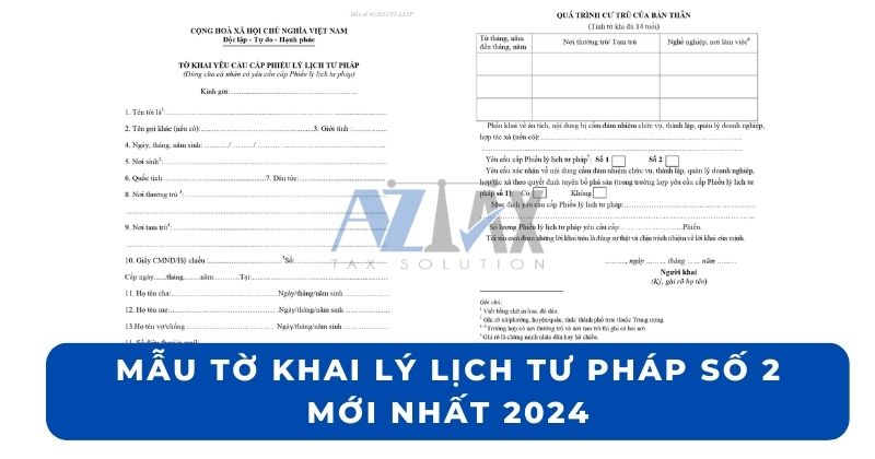 Mẫu tờ khai lý lịch tư pháp số 2 mới nhất 2024