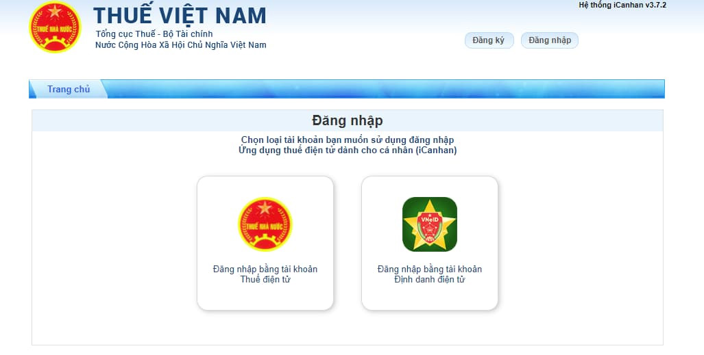 Đăng nhập vào Thuế Việt Nam