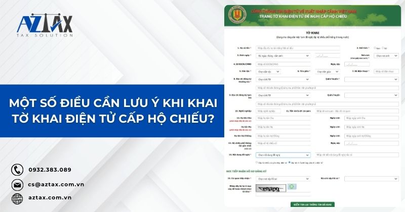 Một số điều cần lưu ý khi khai tờ khai điện tử cấp hộ chiếu