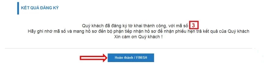 Nhận mã đăng ký trực tuyến Lý lịch tư pháp