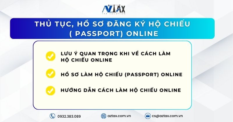 Thủ tục, hồ sơ đăng ký hộ chiếu online