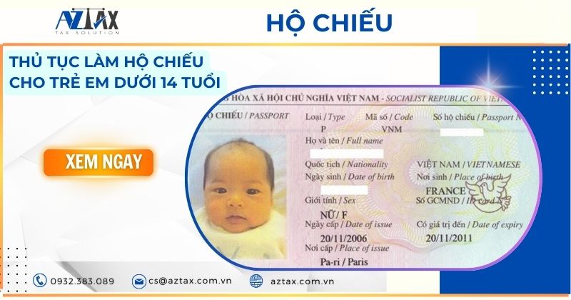 Thủ tục làm hộ chiếu cho trẻ em dưới 14 tuổi