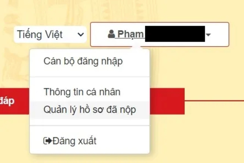 Bạn hãy đăng nhập lại vào trang vào mục quản lý hồ sơ đã nộp