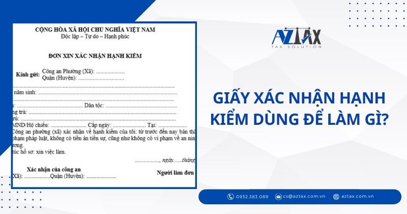 Giấy xác nhận hạnh kiểm dùng để làm gì?