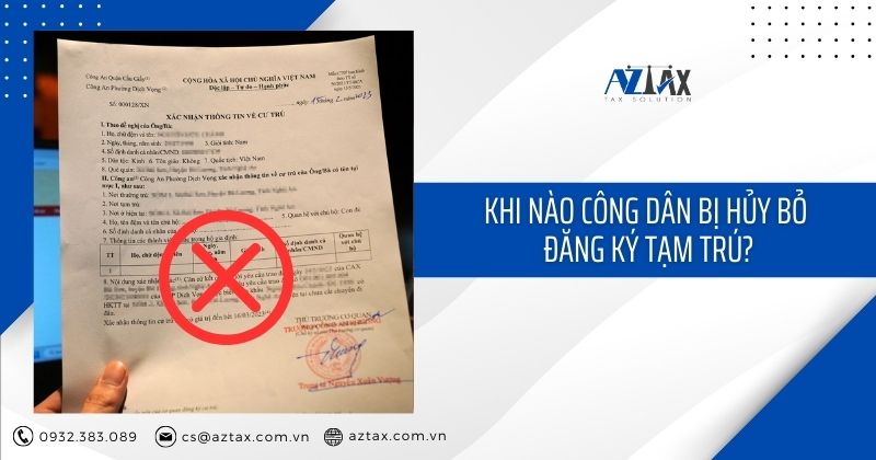 Khi nào công dân bị hủy bỏ đăng ký tạm trú?