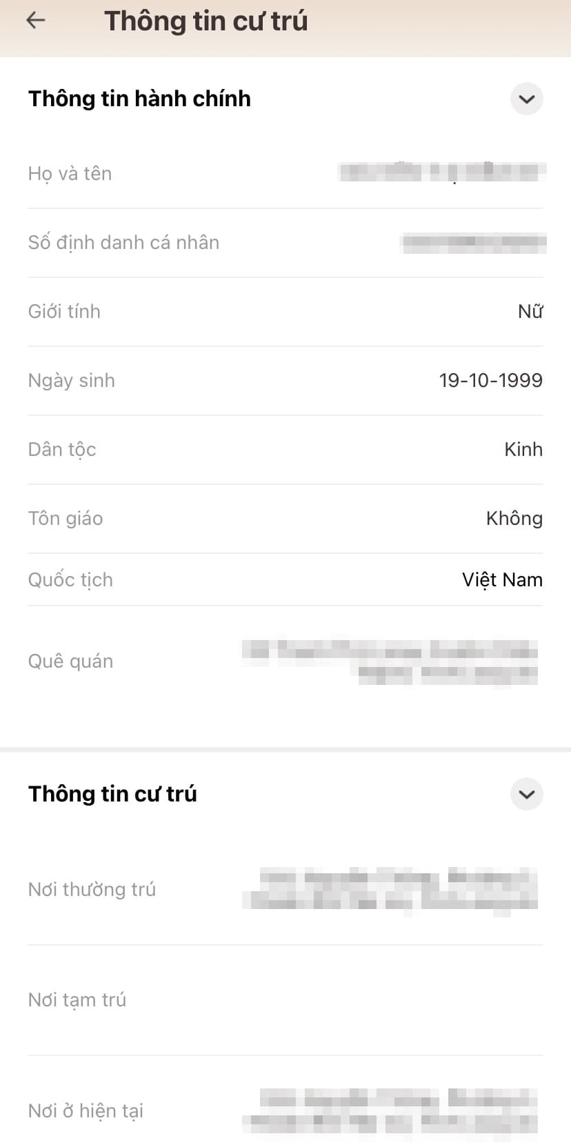 Kiểm tra thông tin cư trú