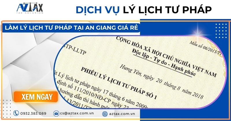 Làm lý lịch tư pháp tại An Giang giá rẻ