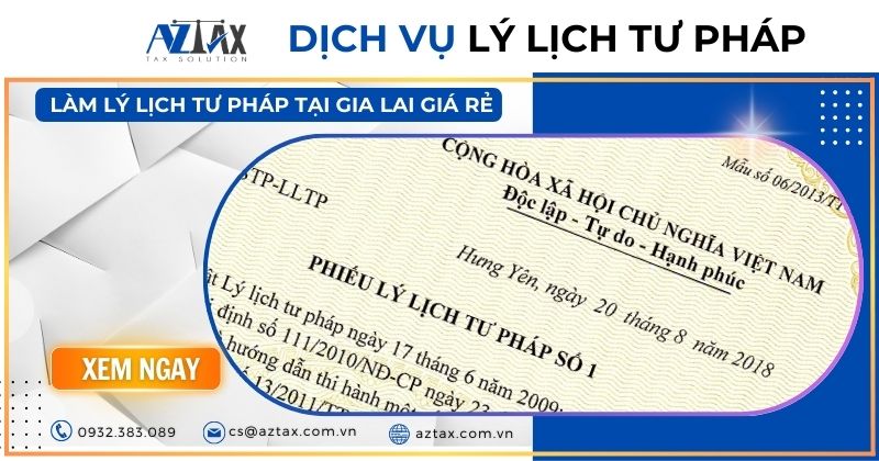 làm lý lịch tư pháp tại gia lai giá rẻ