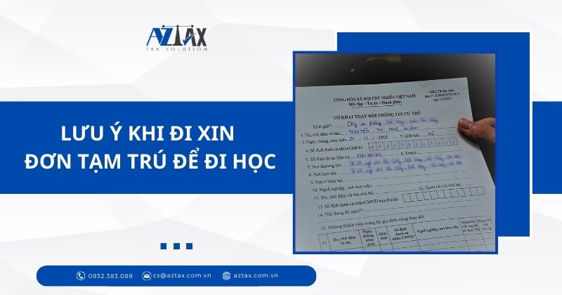 Lưu ý khi đi xin đơn tạm trú để đi học