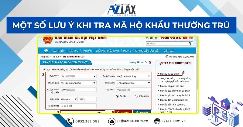 Một số lưu ý khi tra mã hộ khẩu thường trú