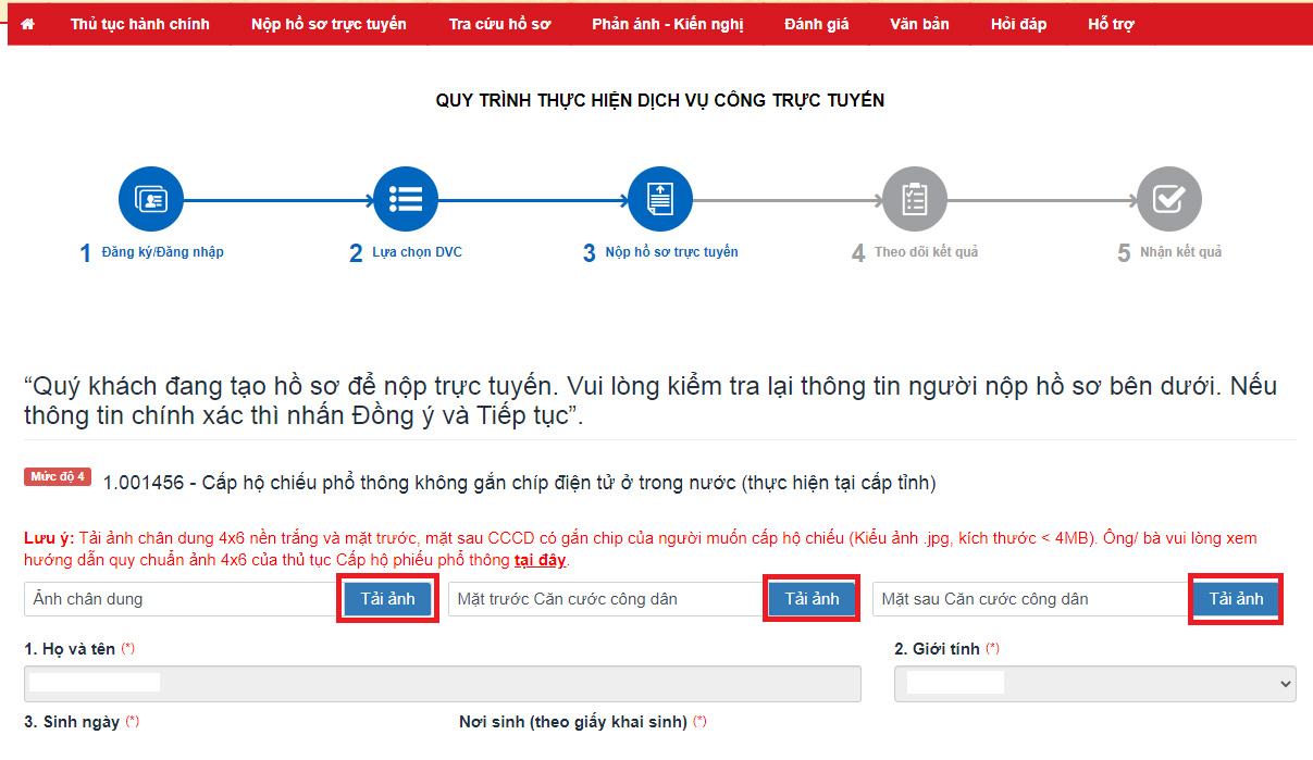 Nộp hồ sơ trực tuyến