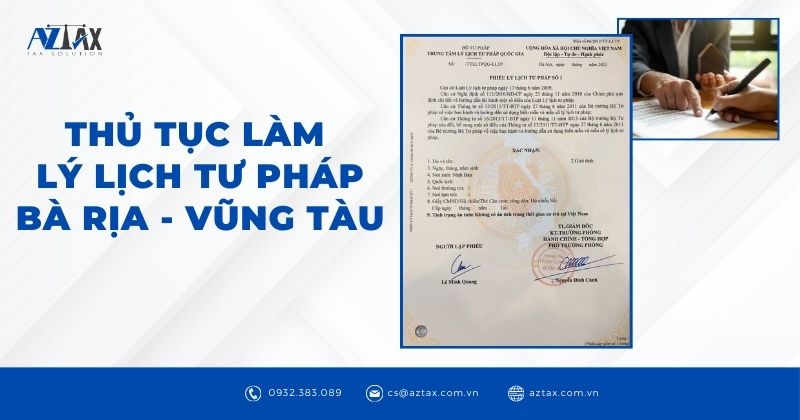 Thủ tục làm lý lịch tư pháp Bà Rịa - Vũng Tàu