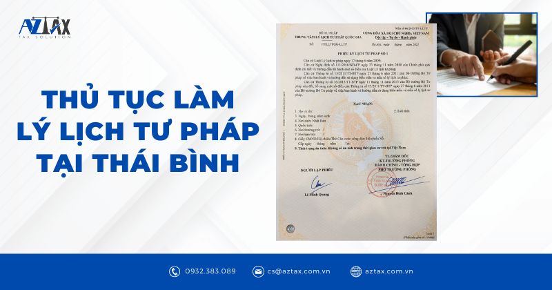 Thủ tục làm lý lịch tư pháp tại Thái Bình