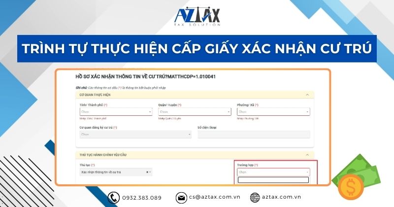 Trình tự thực hiện cấp giấy xác nhận cư trú