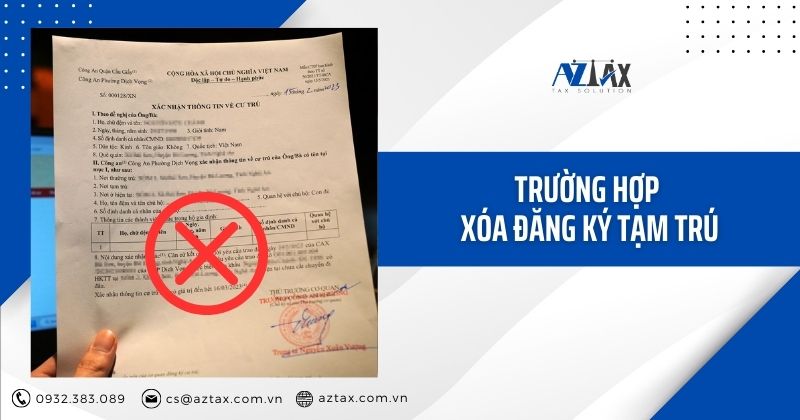 Trường hợp xóa đăng ký tạm trú